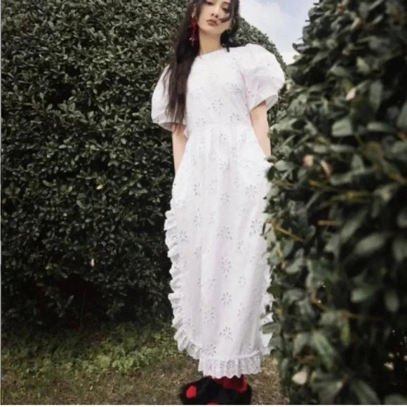 NWT Simone Rocha x H&M HM Eyelet Dress S - Picture 4 of 5